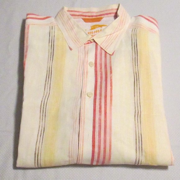 😎 TOMMY BAHAMA MEN’S STRIPE – MULTI-COLOR SHIRT – NEW SIZE XL 😎 - Picture 1 of 16